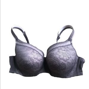 Cacique Lightly Lined Balconette Lace Bra Taupe/Mauve Size 40DD Underwire
